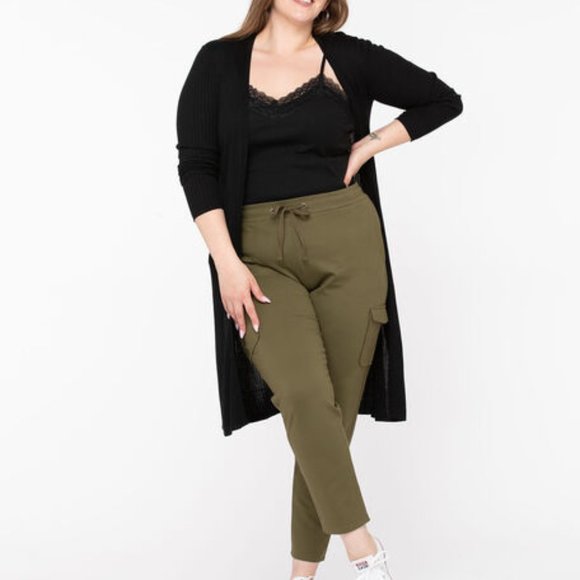 Ricki's Pants - RICKI'S Olive Ponte Drawstring Cargo Pants XXL
